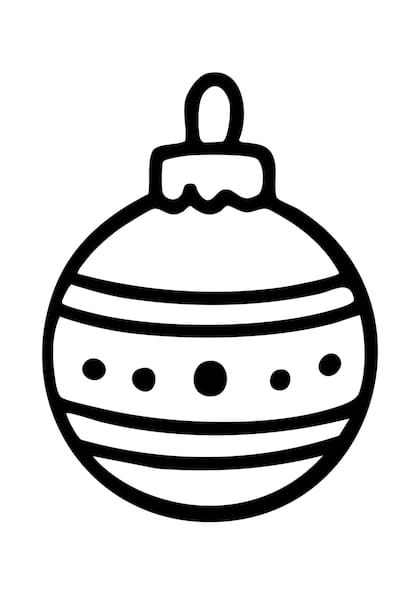 Dibujo de una bola navideña para colorear con los niños