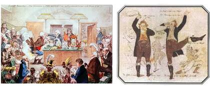 Dibujos satíricos del siglo XIX en los que se muestran el empleo recreativo de los primeros gases anestésicos