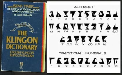 DICCIONARIO KLINGON. En 1985, el lingüista Marc Okrand, creador del idioma klingon, escribió un diccionario del idioma oficial de Qo’noS, el planeta natal del teniente Worf. El kligonés es limitado: sirve para hablar de batallas galácticas, no más, pero ya tiene el mismo alcance que el esperanto.