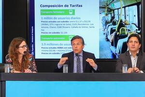 Diego Giuliano, ministro de Transporte, el lunes, en la conferencia de prensa