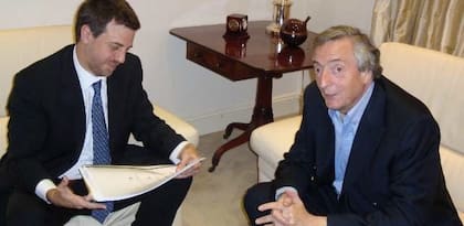 Diego Kravetz, con Néstor Kirchner, durante la presidencia del santacruceño
