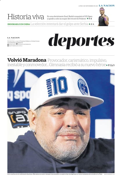 Diego Maradona asume como entrenador de Gimnasia La Plata, en 2019; otro día muy especial.