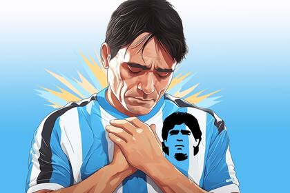 Diego Maradona, cerca de los corazones de muchos hinchas argentinos.