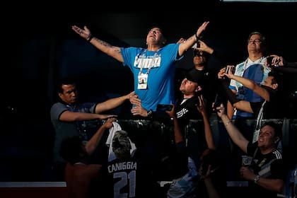Maradona en San Petersburgo, durante el Mundial de Rusia 2018