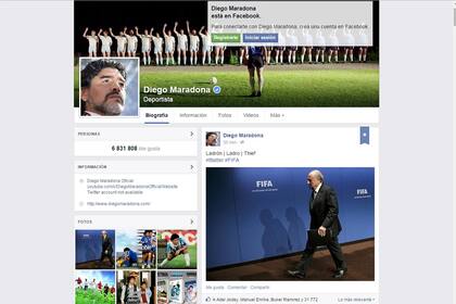 Diego Maradona y su denuncia ante el escándalo en FIFA también en FB