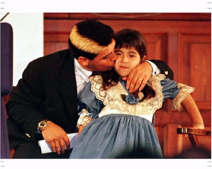 Diego Maradona y su hija Giannina en Oxford
