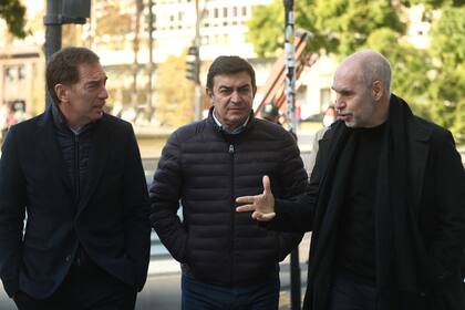 Diego Santilli, Omar de Marchi y Horacio Rodríguez Larreta