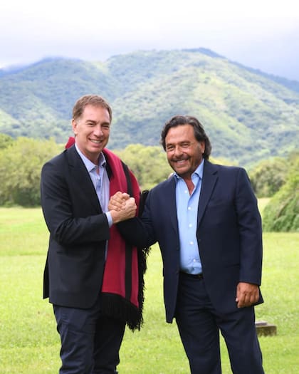 Diego Santilli y Gustavo Sáenz, este lunes en Salta