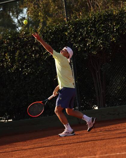 Diego Schwartzman entrenándose en Rosario con miras a su debut en el Challenger, su penúltimo torneo antes del retiro