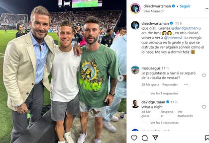 Diego Schwartzman y su hermano Matías posaron junto a David Beckham