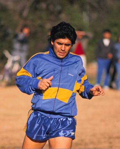 Diego se entrenó con el Boca de Tabárez en Palermo, en 1991