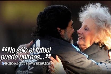 Diego y el abrazo con Estela de Carlotto