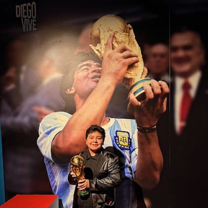 Dieguito Fernando, el hijo menor de Diego Maradona, fruto de su relación con Verónica Ojeda, también estuvo presente (Foto: Instagram @diego_vive10)