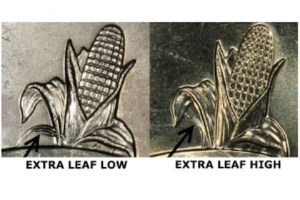 Diferencia entre moneda con la "hoja extra alta" y la "hoja extra baja" (PCGS)