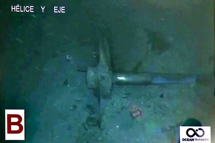 Difundieron tres fotos del submarino en el fondo del mar