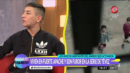 Dilan Vera, actor de la serie "Apache" y que fue detenido acusado por robo. Foto/ Captura El Nueve