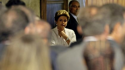 Dilma Rousseff, minutos antes de anunciar la reforma de gabinete en el Palacio del Planalto