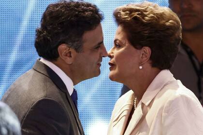 Dilma Rousseff y Aécio Neves, durante un debate previo a las elecciones presidenciales