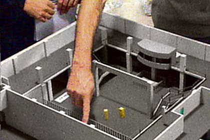 Una maqueta que fue empleada en el juicio para analizar las características del local que se convirtió en una trampa mortal