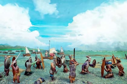 Diorama de la batalla de Mactán, en el Museo de Ayala