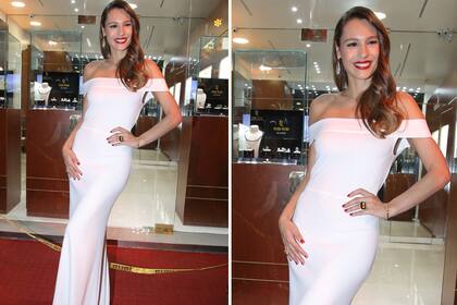 ¡Diosa indiscutida! De blanco y de largo, Pampita Ardohain brilló con todo el glamour de las divas de los años 50