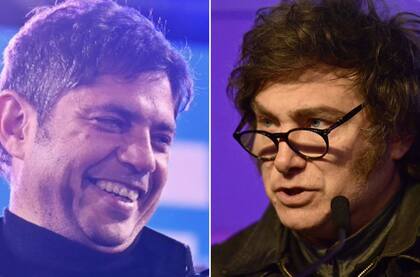 Díptico Axel Kicillof y Javier Milei