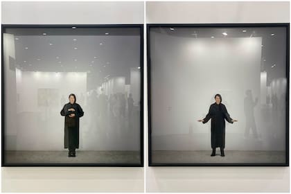 Díptico de fotos de la "madre de la performance" Marina Abramovic