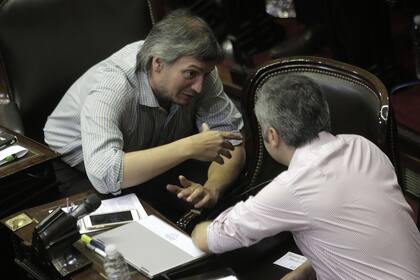 Máximo Kirchner y Andrés Larroque, los principales dirigentes de La Cámpora, fueron compañeros de bancada en Diputados