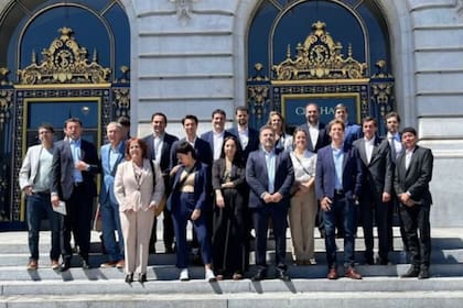 Dirigentes argentinos en San Francisco, Estados Unidos