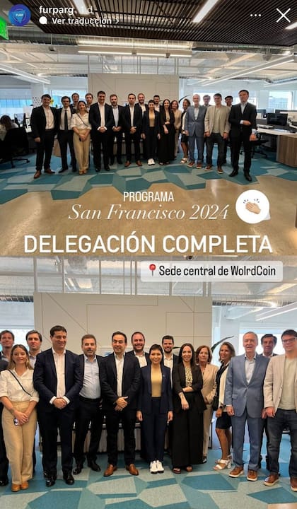 Dirigentes argentinos en San Francisco, Estados Unidos