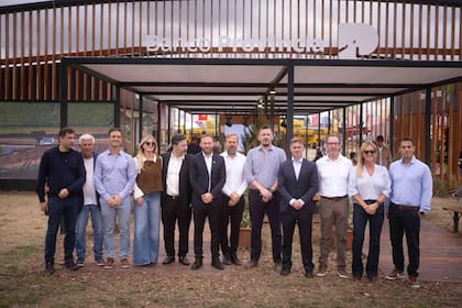 Dirigentes peronistas en Expoagro