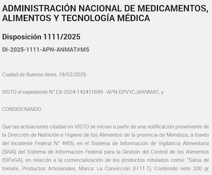 Disposición 1111/2025 publica en el Boletín Oficial.