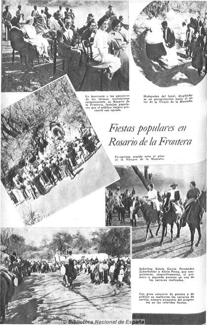 Distintas celebraciones ocurridas en el hotel de Termas y alrededores, publicadas en Caras y Caretas el 26 de septiembre de 1936.