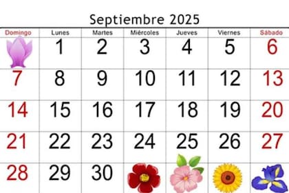 Distintas opciones para imprimir el calendario de septiembre de 2025
