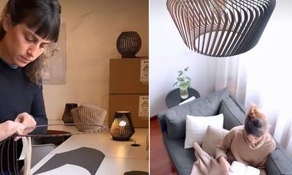 Distintos momentos de creación de las lámparas Lammin.