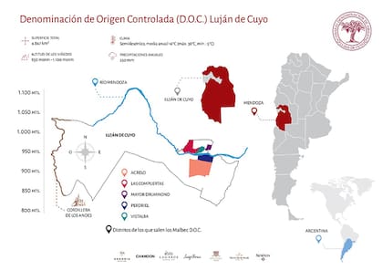 Distritos que conforman la DOC Luján de Cuyo