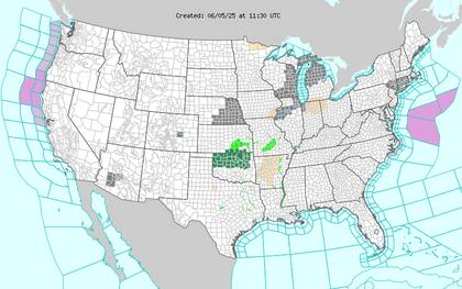 Doble frente de tormentas: línea existente en Panhandle de Texas y nueva formación en Colorado y Kansas activarán clima severo esta noche
