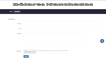 "Dólares Manchados", el sitio web de la casa de cambio especialista en billetes deteriorados (Foto: Captura)