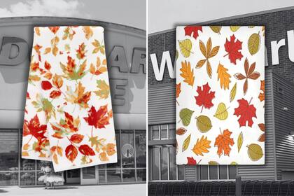 Dollar Tree vende unas nuevas toallas de microfibra para la cocina, con temática otoñal; en Walmart hay algunas similares, pero a un costo más alto