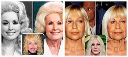 Dolly Parton, a la izquierda, y Donatella Versace, a la derecha