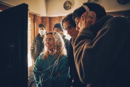 Dolores Fonzi en la filmación de su primera película como directora