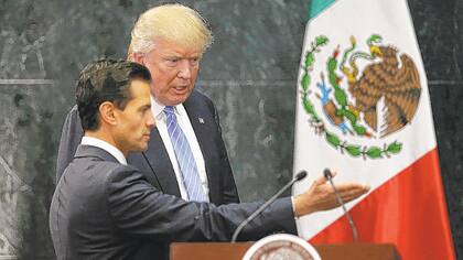Donald Trump, durante su visita en agosto a México, donde se reunió con el presidente Enrique Peña Nieto, en medio de la campaña presidencial.