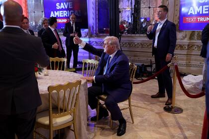 Trump, durante el evento en el que siguió las elecciones en Mar-a-Lago