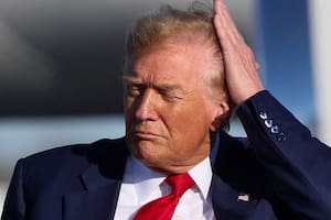 Donald Trump, en mayo de 2024, cuando era candidato republicano en Freeland (Michigan)