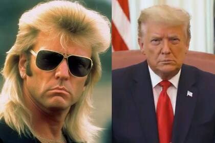 Donald Trump, reimaginado con peinado ochentoso