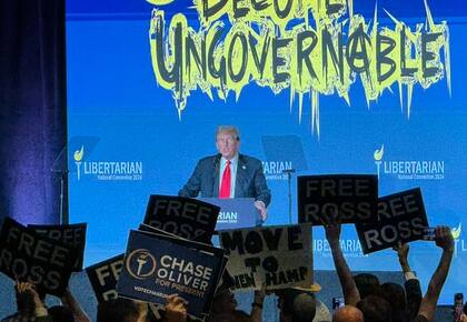 Donald Trump se presentó en la convención del Partido Libertario; lo rechazaron como candidato a la presencia
