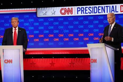 Donald Trump y Joe Biden durante el reciente debate presidencial