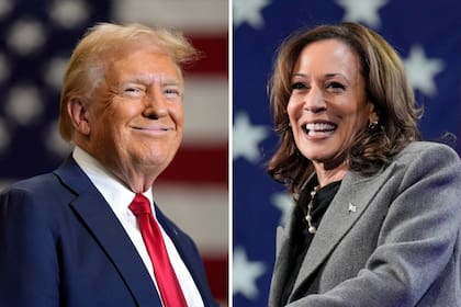 Donald Trump y Kamala Harris se enfrentan en las urnas este martes 5 de noviembre (AP foto)