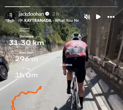 Doohan compartió un video haciendo ciclismo (Foto: @jackdoohan)