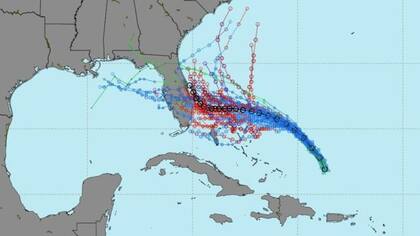 La unión de los diferentes modelos de pronóstico ayuda a los científicos a estimar una trayectoria media para el huracán